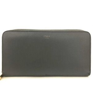 AUTH CELINE Wallet • Authentic Zippy in Gradient Gray Pebbled Calfskin, Italy
